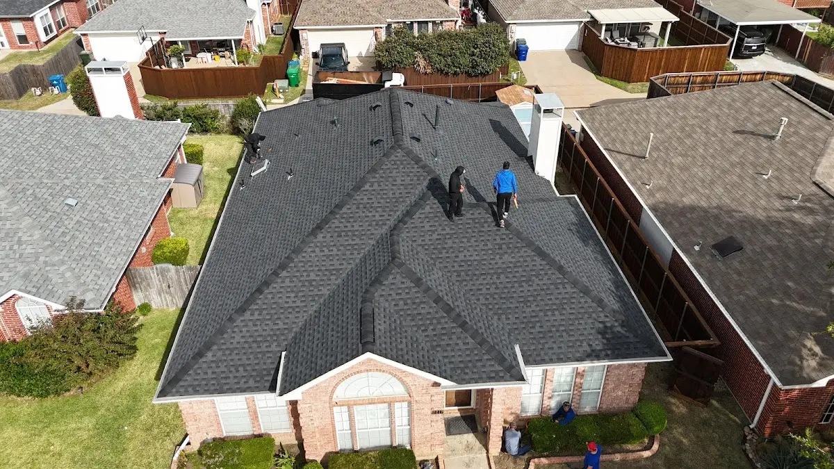 Slate & Tile Roof Repair work in progress on a Downey property